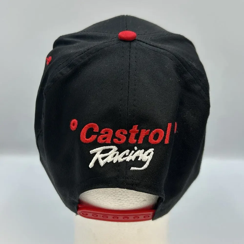 Vintage John Force Embroidered Castrol Racing SnapBack Truckers Cap Hat Logo 7